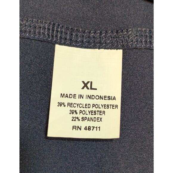 MTA Sport Tank Top Womens XL Navy Blue Green Fast Dri Athletic Cropped Zip Gym - Picture 8 of 8